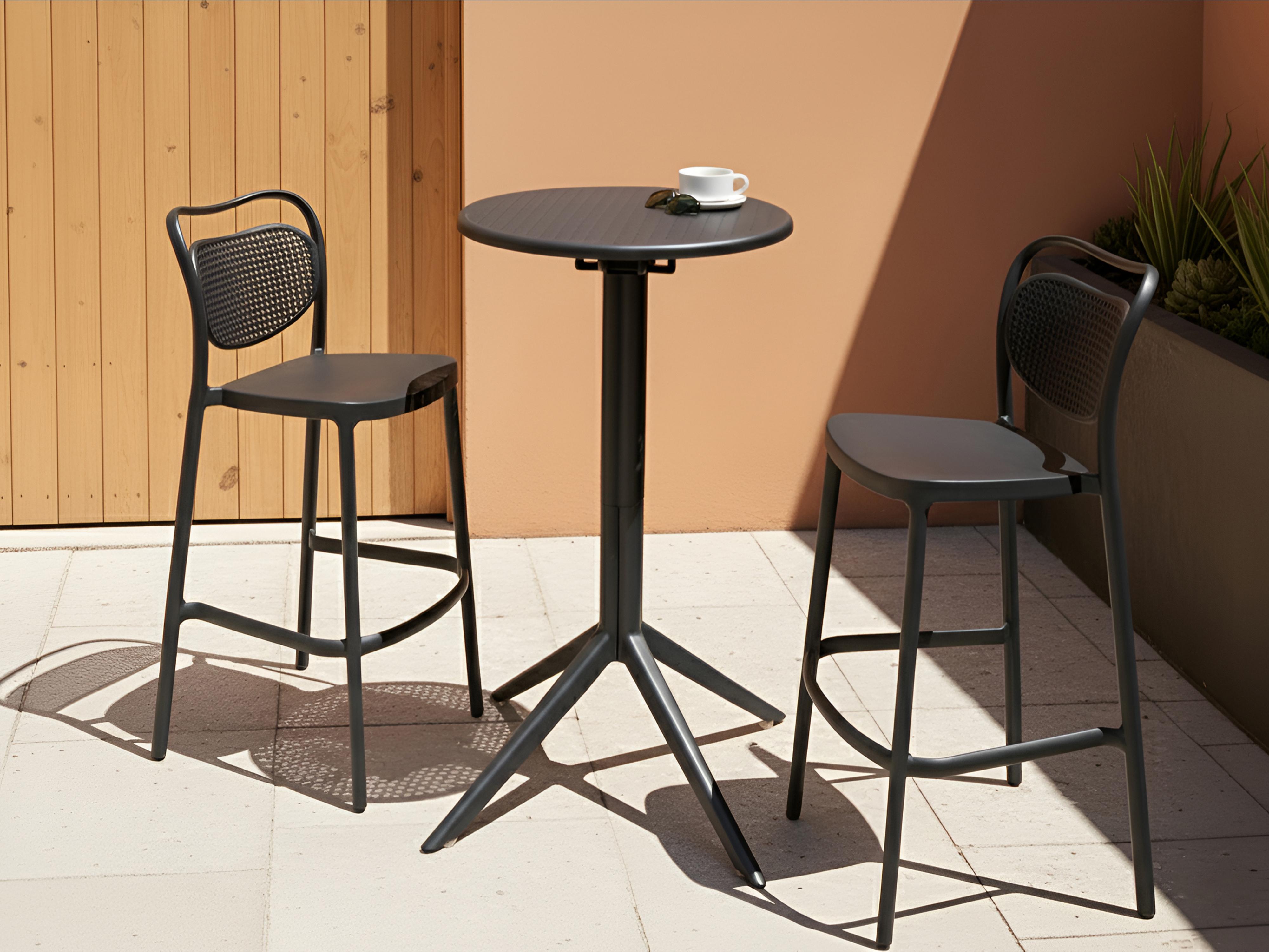 Tuin bartafel LEGRENA 60 cm 60 cm Zwart