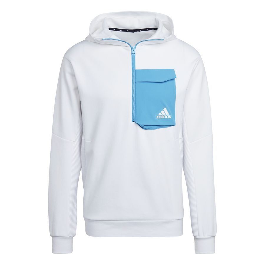 adidas Sweat à Capuche Designed for Gameday - Blanc/Bleu