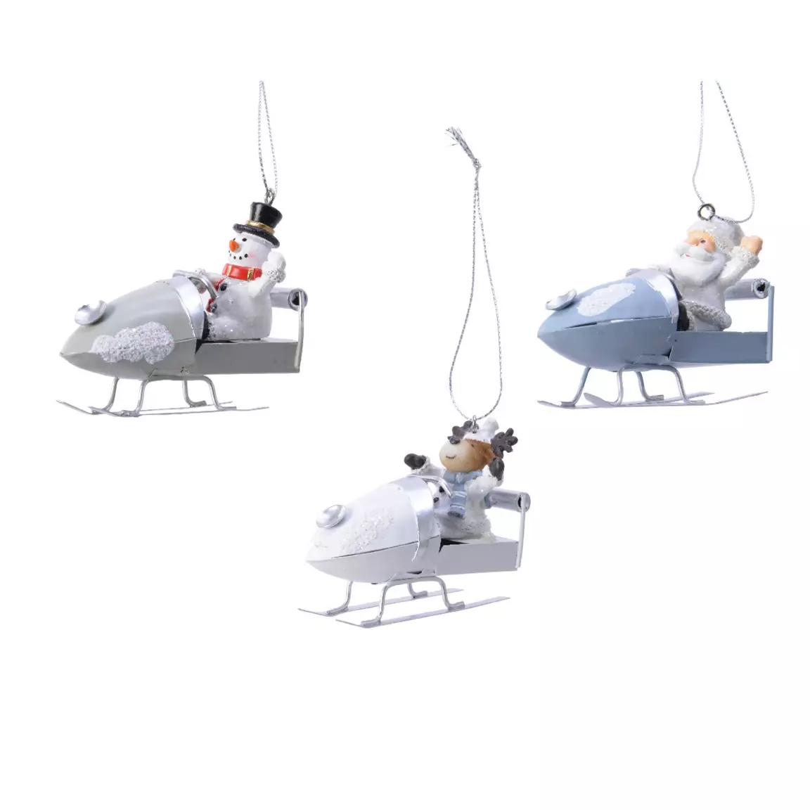Lot de 3 hélico à suspendre (H7 cm) Personnages Multicolore