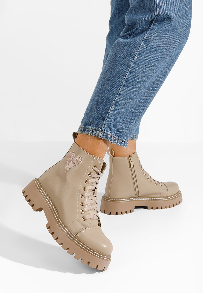 Bottines à lacets femme kaki Catherines