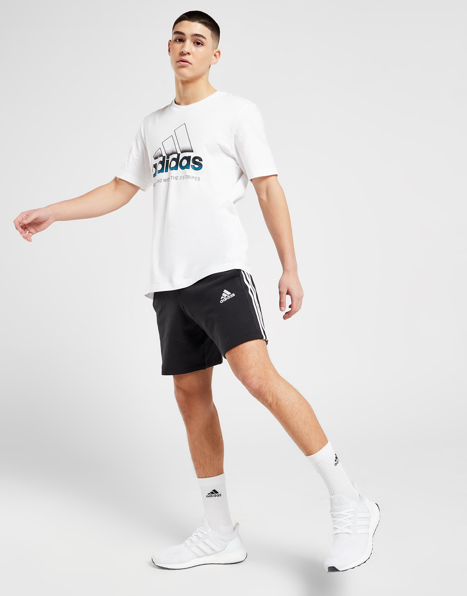 adidas Short à 3 bandes en moleton Essentials