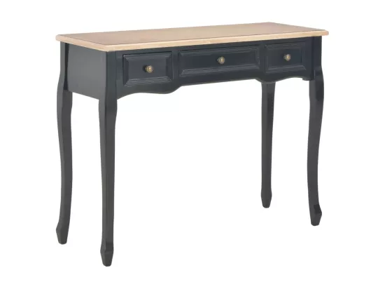 Table de console et coiffeuse avec 3 tiroirs Noir