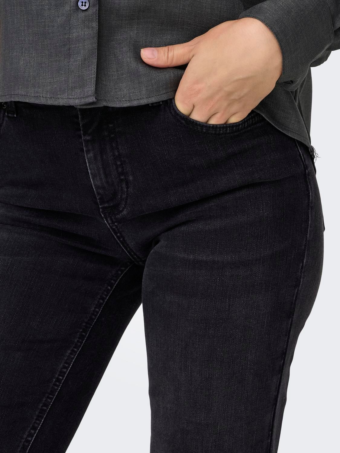 ONLBLUSH Mittlere Taille Gerade geschnitten Jeans Washed Black
