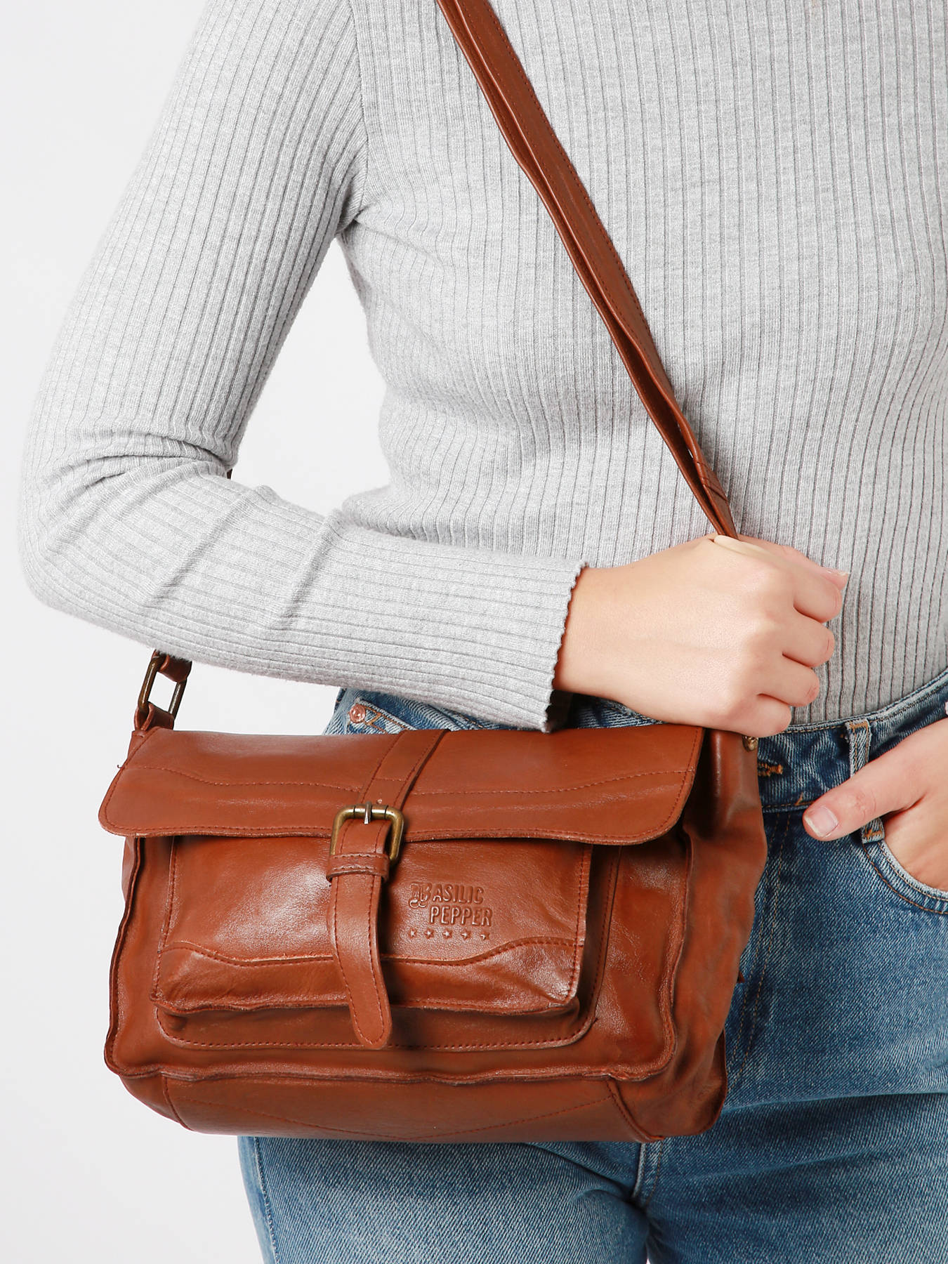 Sac bandoulire Cow cuir BASILIC PEPPER