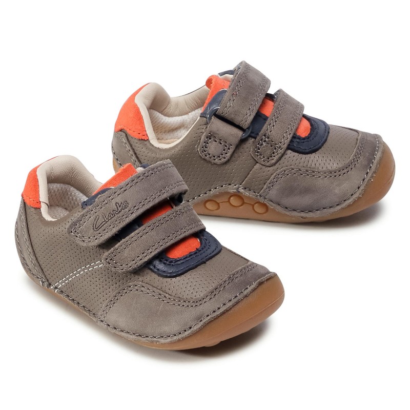 Clarks Clarks Tiny Dusk gris orange combi