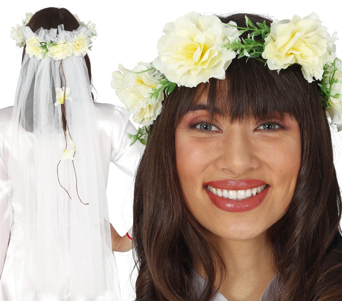 Tiara Bloemen Sluier