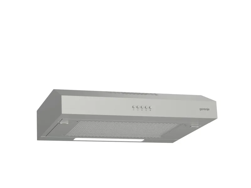 Gorenje Essential WHU629ES/S - Hætte - standard - bredde: 59.6 cm - dybde: 46.8 cm - udtrækning og recirkulation (-) - sølv