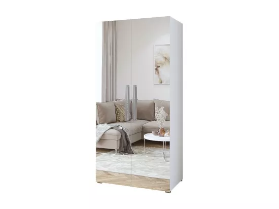 Armoire design 100 cm 2 portes avec grands miroirs collection JUPITER