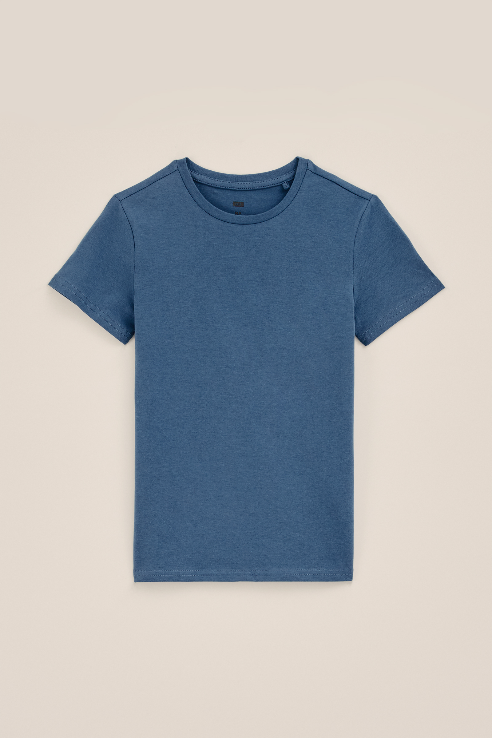 Jongens basic T-shirt met ronde hals WE Fashion IJsblauw