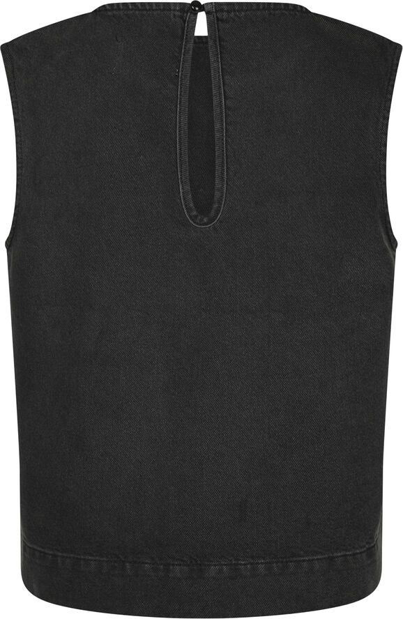 Neo Noir Rissa Bedazzled Denim Top Black