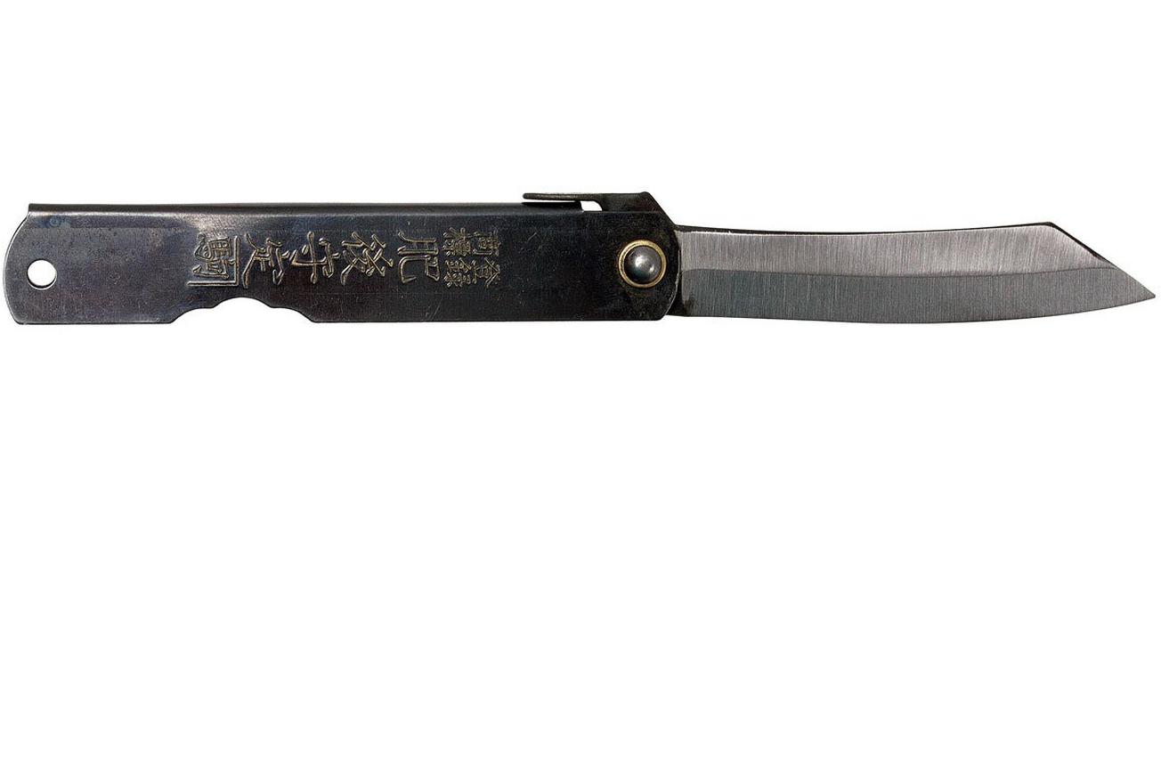 Higonokami zakmes 7,3 cm HIGO04BL, koolstofstaal, zwart