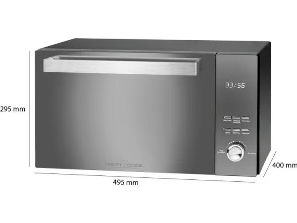ProfiCook PC-MWG 1204 - Mikrobølgeovn med grill - 23 liter - 800 W - sort