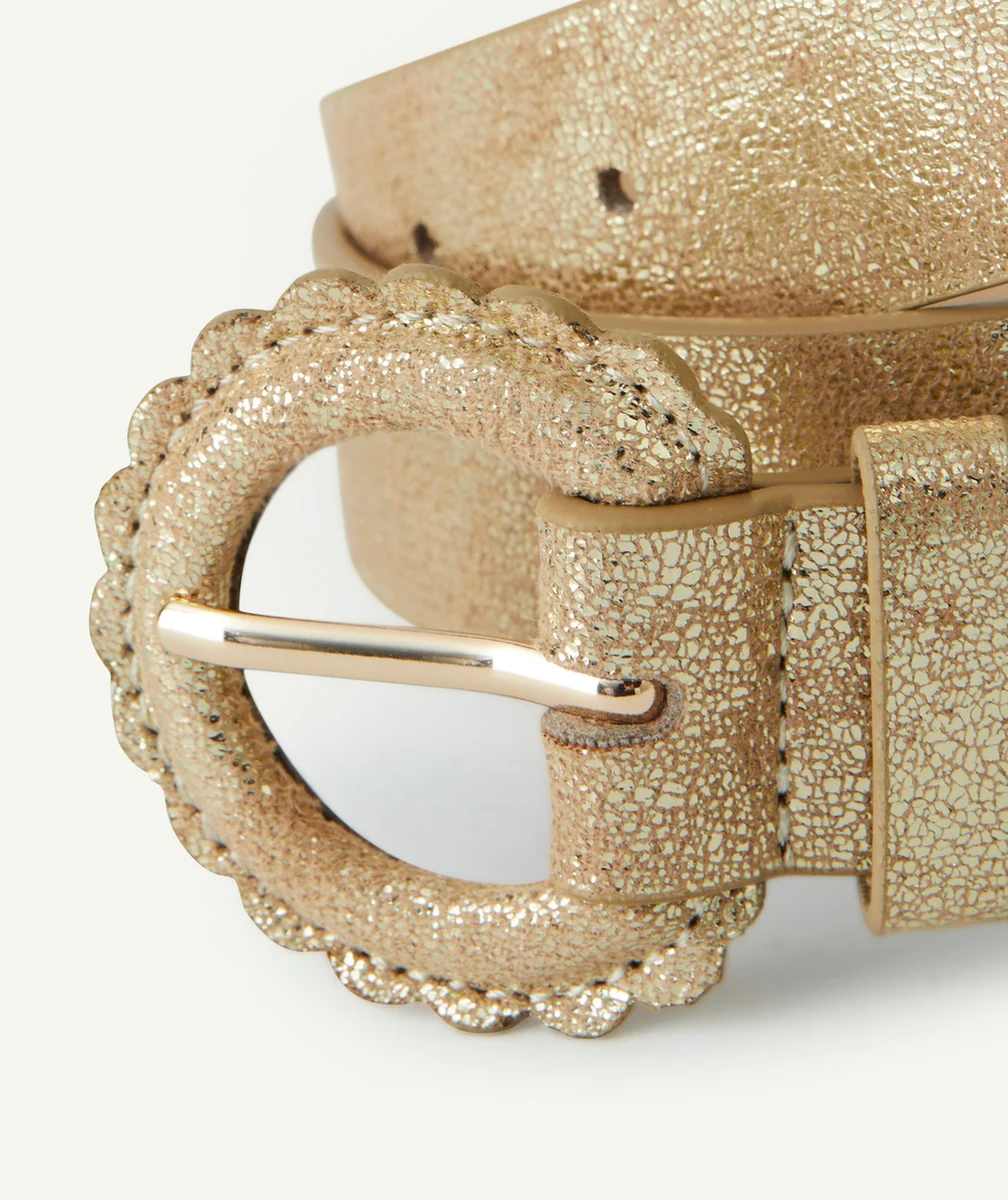 CEINTURE FILLE COULEUR DORÉE AVEC BOUCLE FESTONNÉE