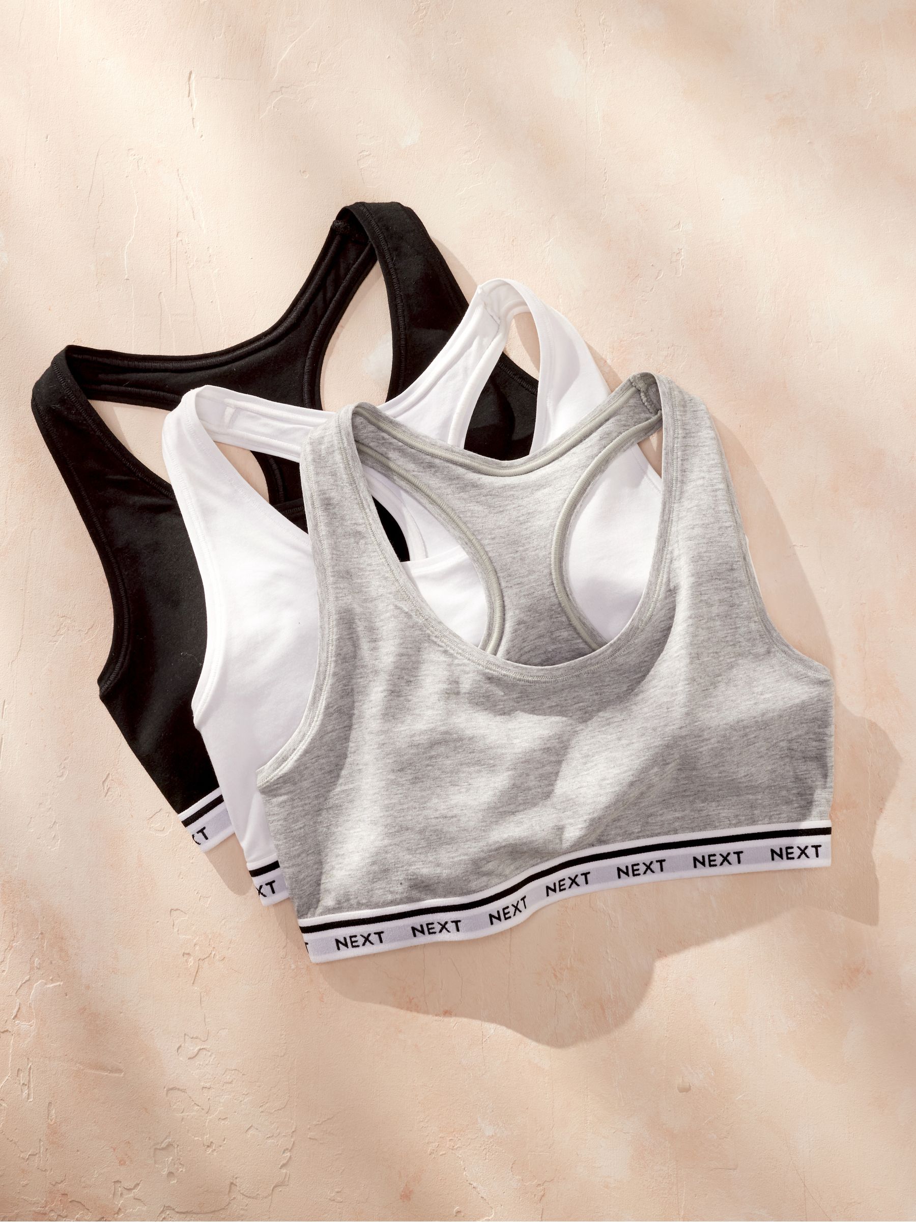 Zwart/grijs gemêleerd/wit - Gewatteerde cropped tops met ultiem comfort