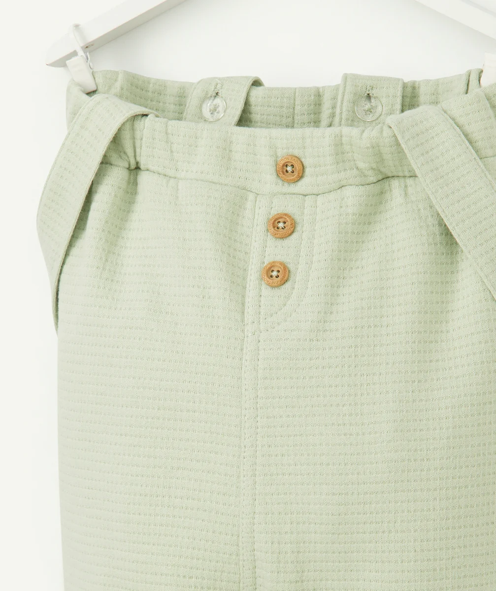 PANTALON DE JOGGING BÉBÉ GARÇON VERT AVEC BRETELLES AMOVIBLES