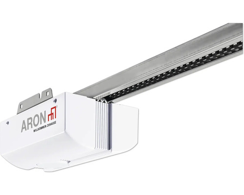ARON Basic Garagedeur Sectionaaldeur 40 mm L-profiel Slategrain RAL 9010 Zuiver Wit 2500x2125 mm incl. Garagedeuropener, 2 x 2-kanaals handzenders, binnendrukknop IT1-1b