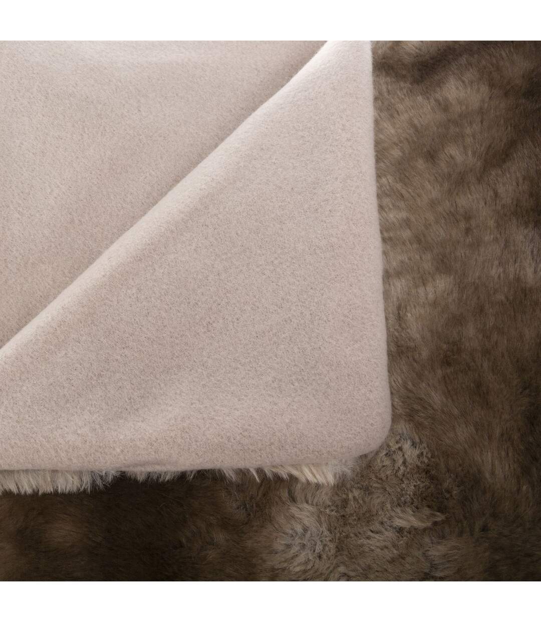 Plaid fausse fourrure collection Grizzly - 160 x 120 cm - Marron