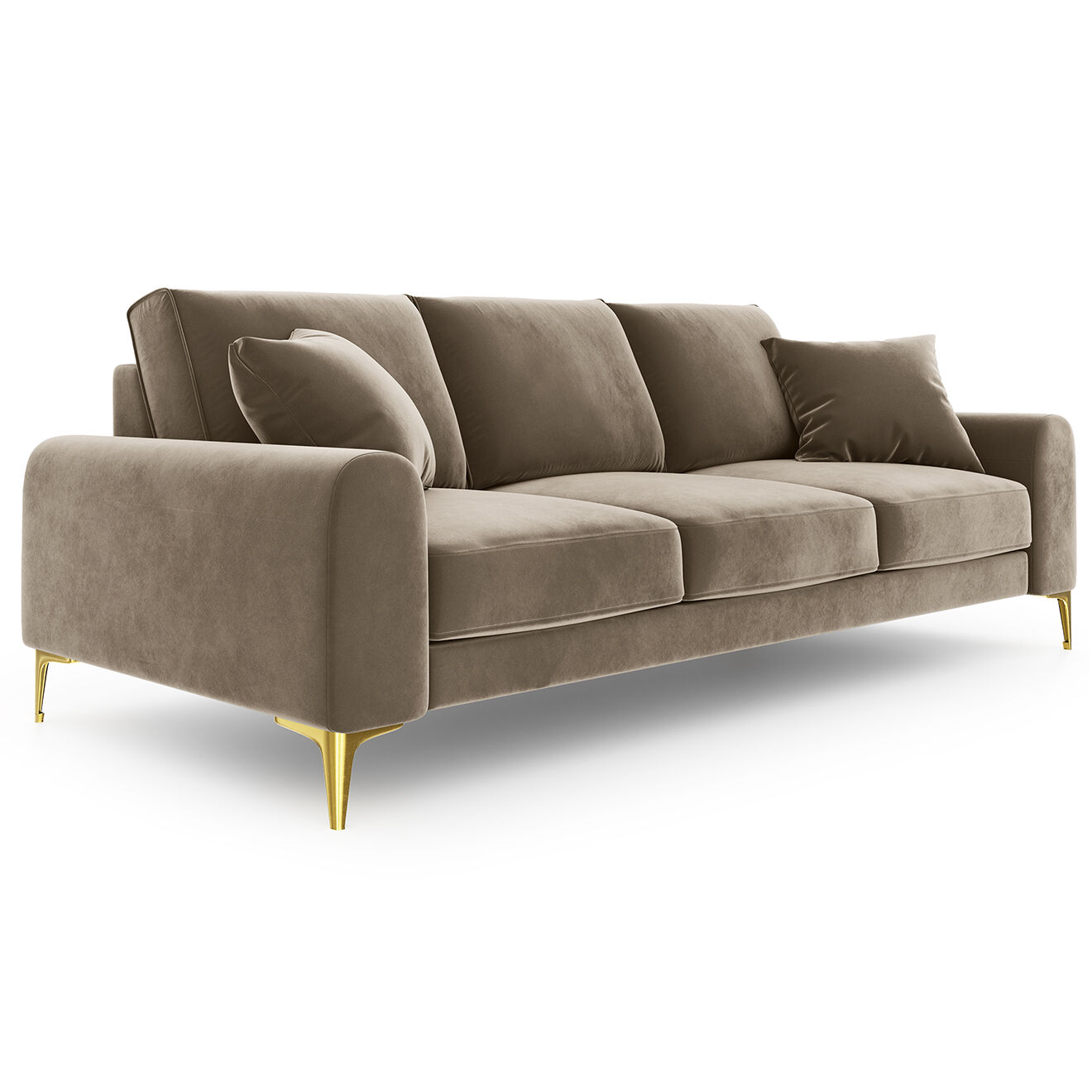Mazzini Sofas Canapé Velours Madara beige - 237x102x90 cm