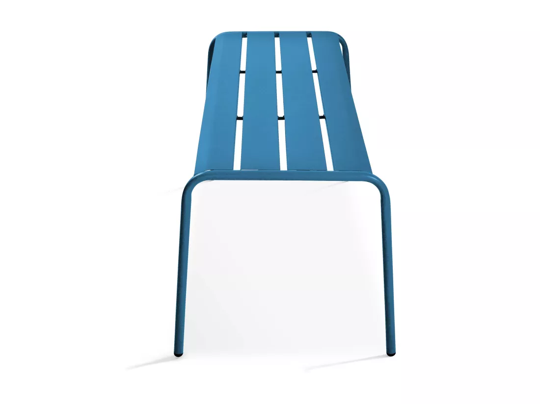 Banc de jardin en acier bleu pacific - Palavas