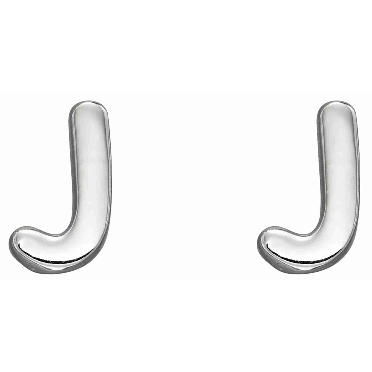 Boucle d'oreille lettre J en argent 925/1000