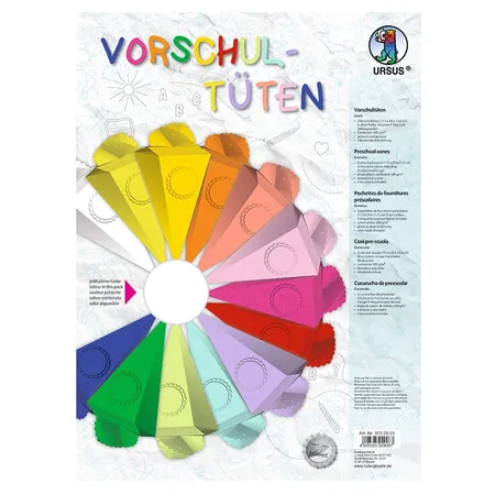 URSUS Vorschultüte zum Selbstgestalten, 2 Stück, hochweiß