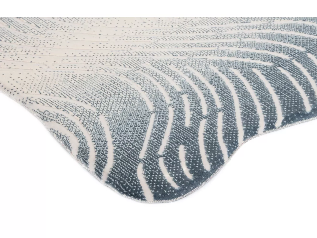 Tapis 120x120 Bleu Royal Wavy