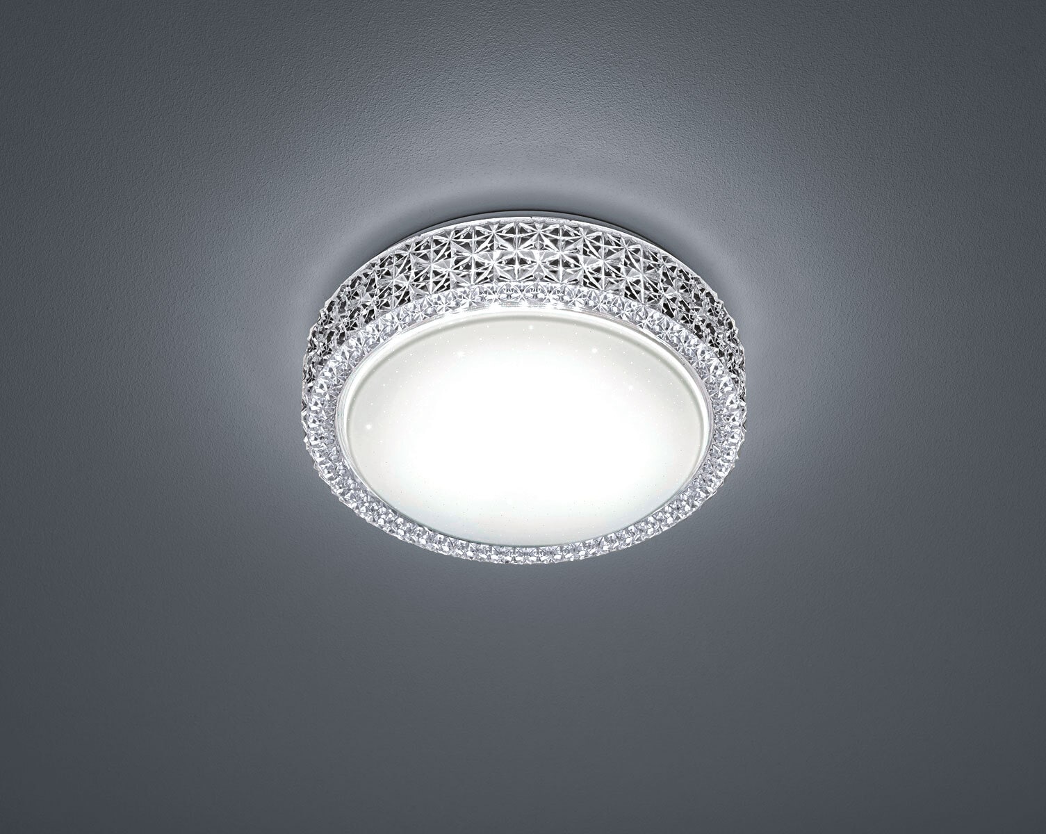 LED Deckenlampe Pegasus weiß 28cm 8cm Acryl Sternenhimmeleffekt
