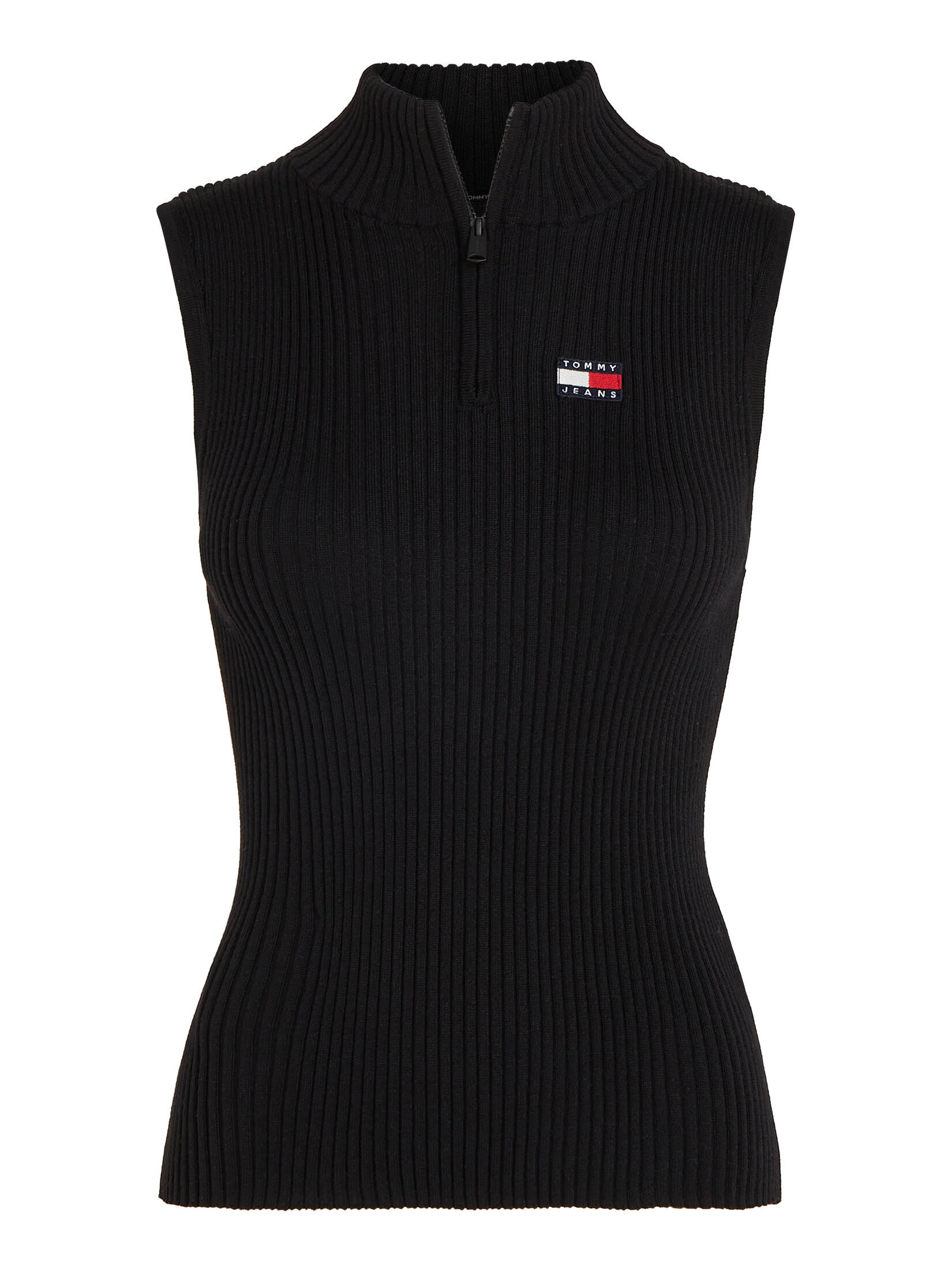 Tommy Jeans| Damen Stricktop TJW 1/4 ZIP SL BADGE SWEATER