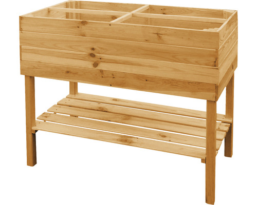 Verhoogd tuinbed op palen promadino incl. folie 100 x 50 x 80 cm honingbruin