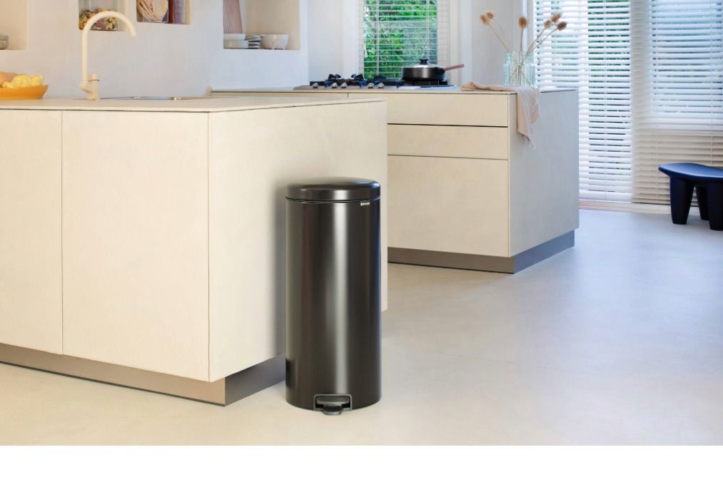 NewIcon Pedaalemmer, 30 liter, kunststof binnenemmer - Matt Black