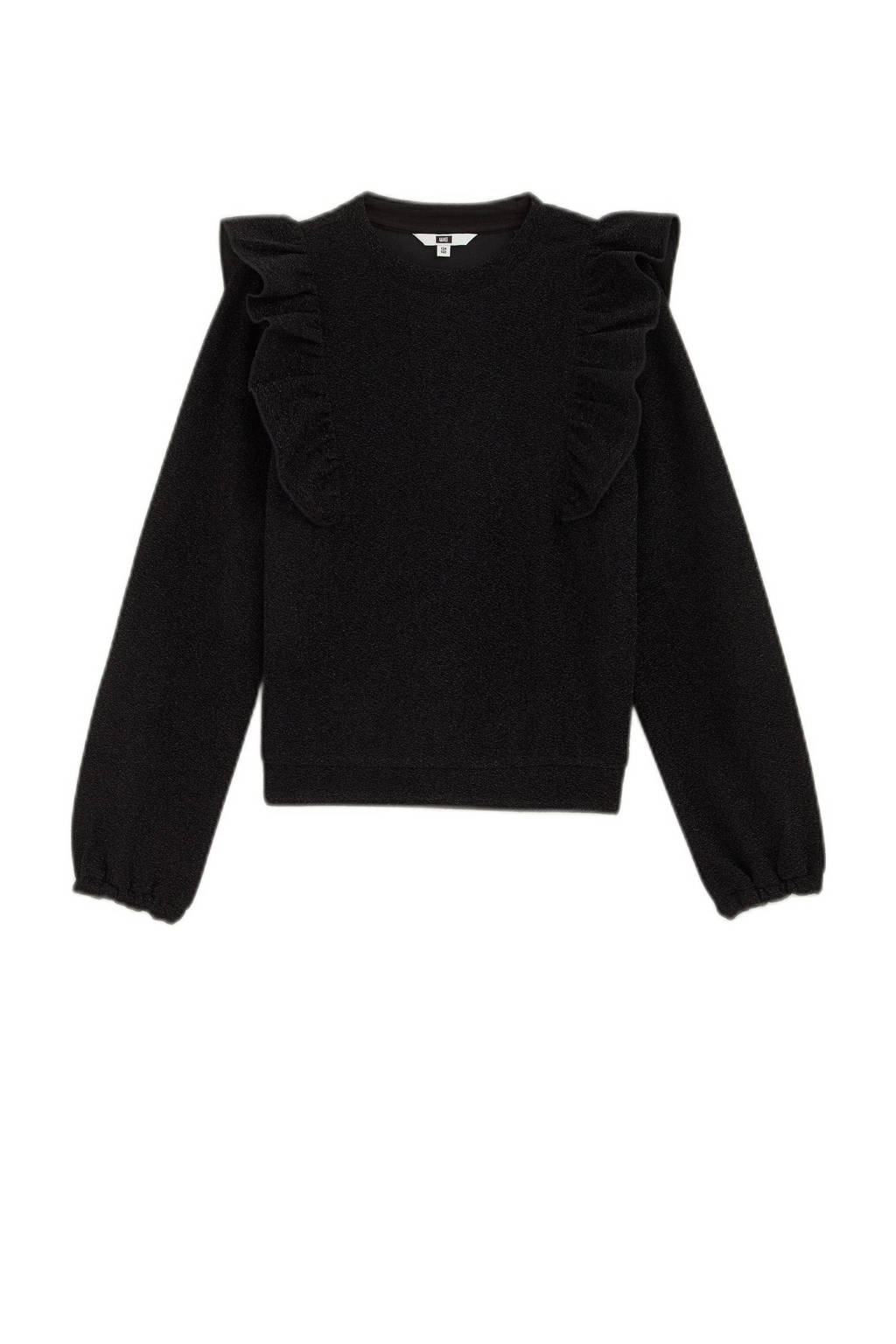 WE Fashion gemêleerde sweater black uni