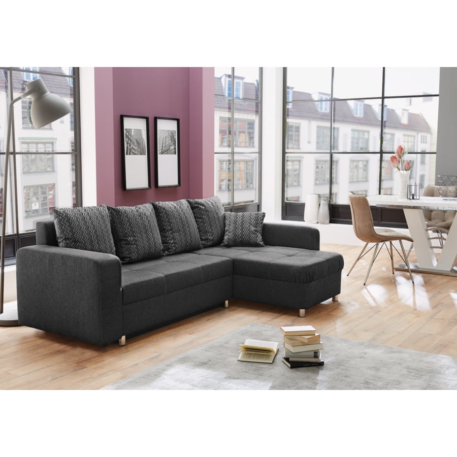 Ecksofa Duala Stoff beige, Recamière rechts