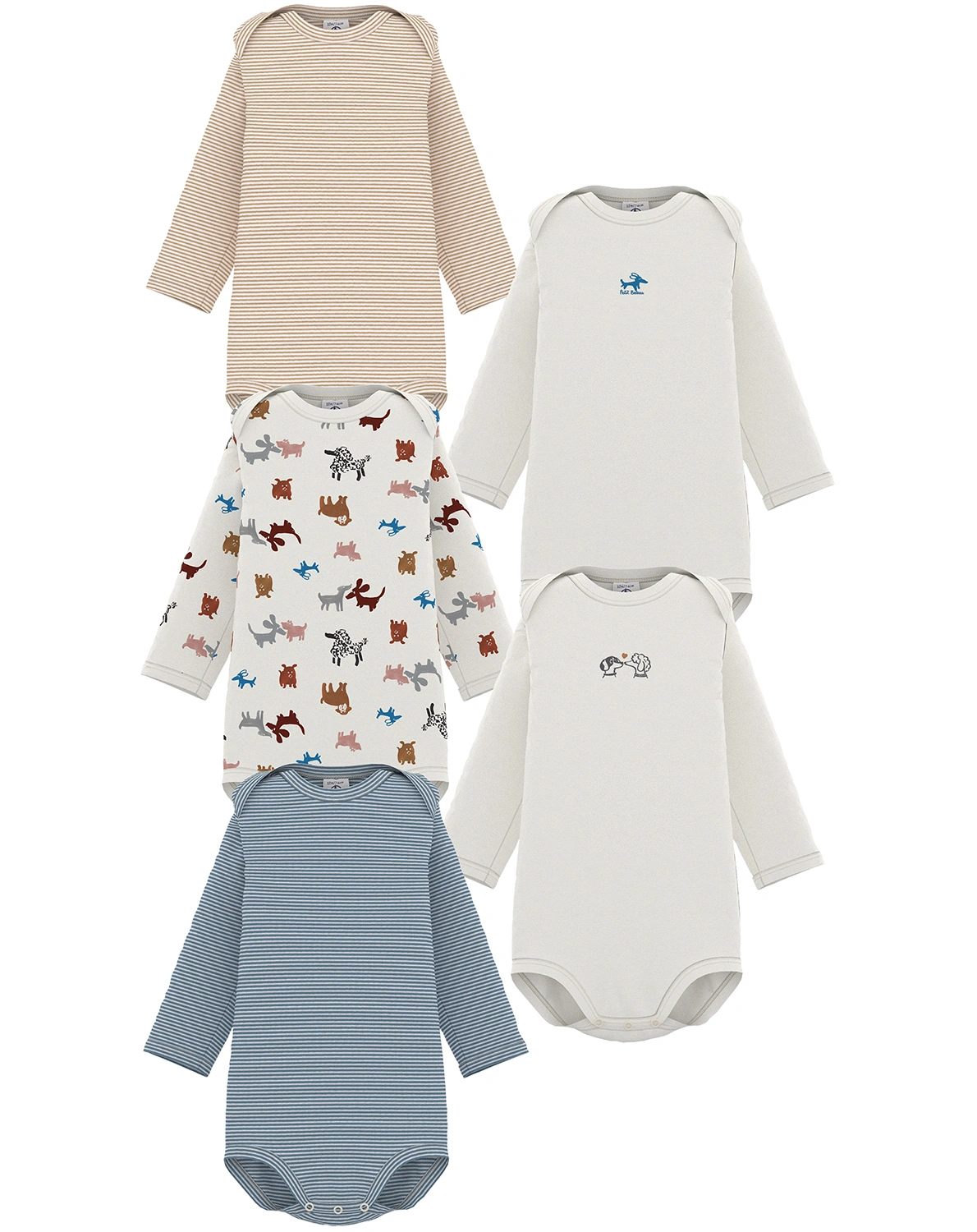 Langarm-Body DOG 5er Pack in bunt