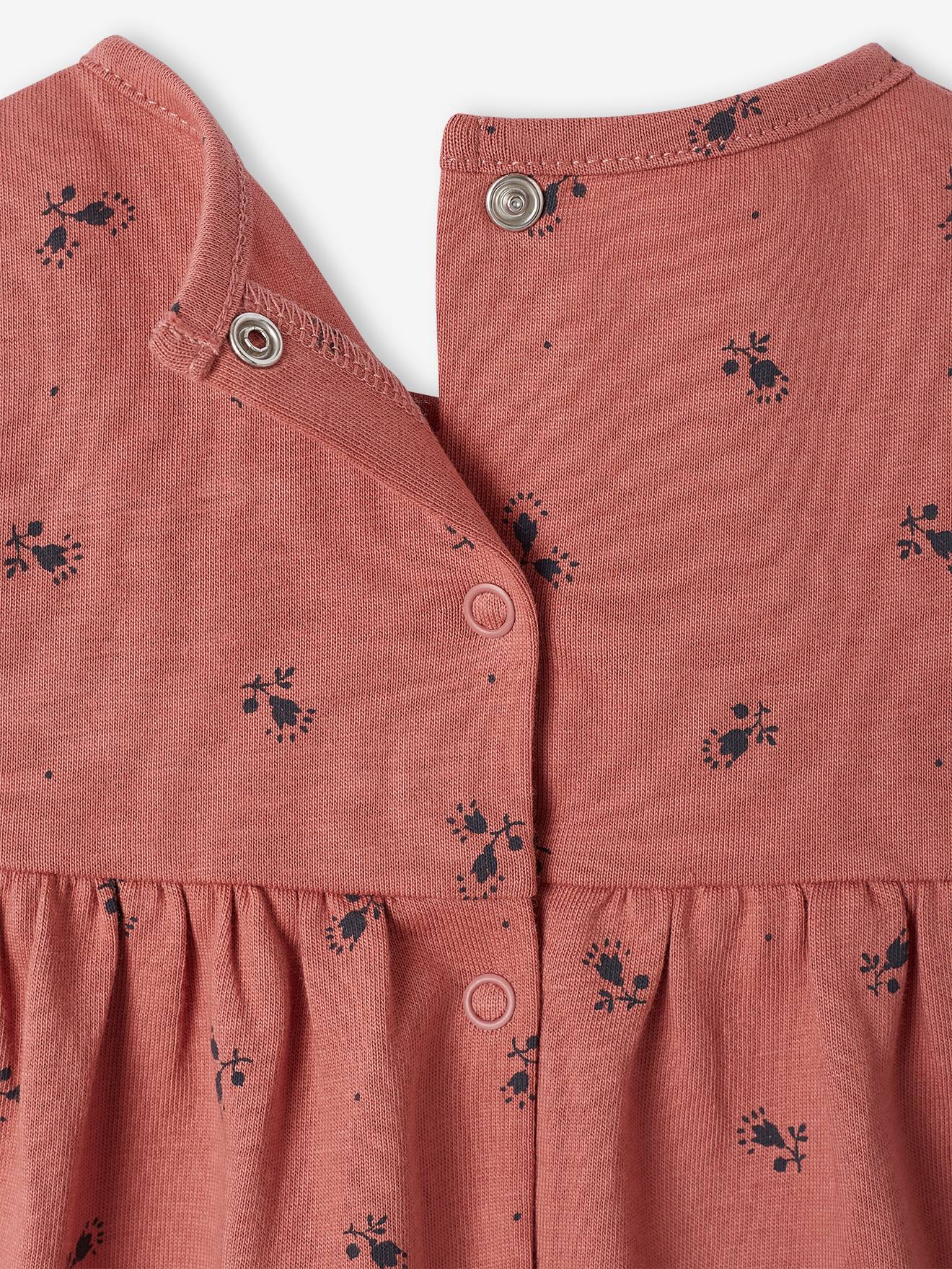 Camiseta estampada para bebê menina na cor rosa antigo