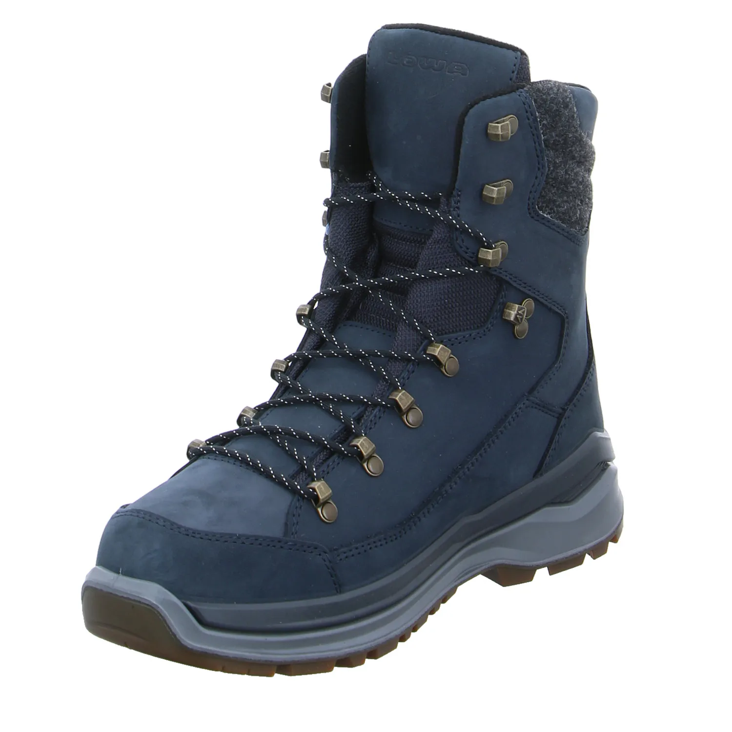 LOWA Snowboots Blau Leder