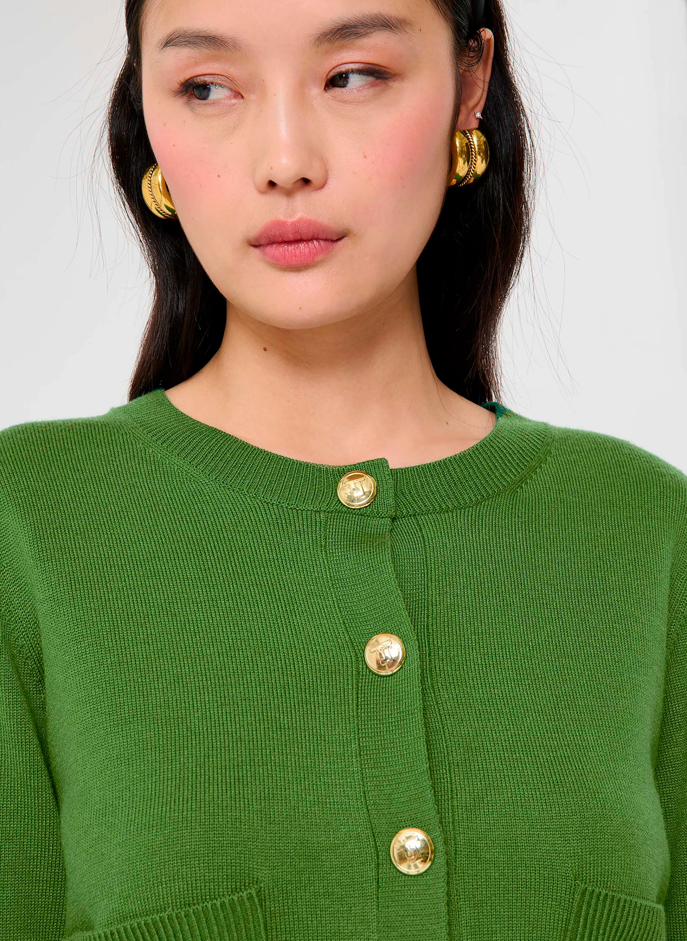 GYSLAIN - Gilet droit en maille | Vert