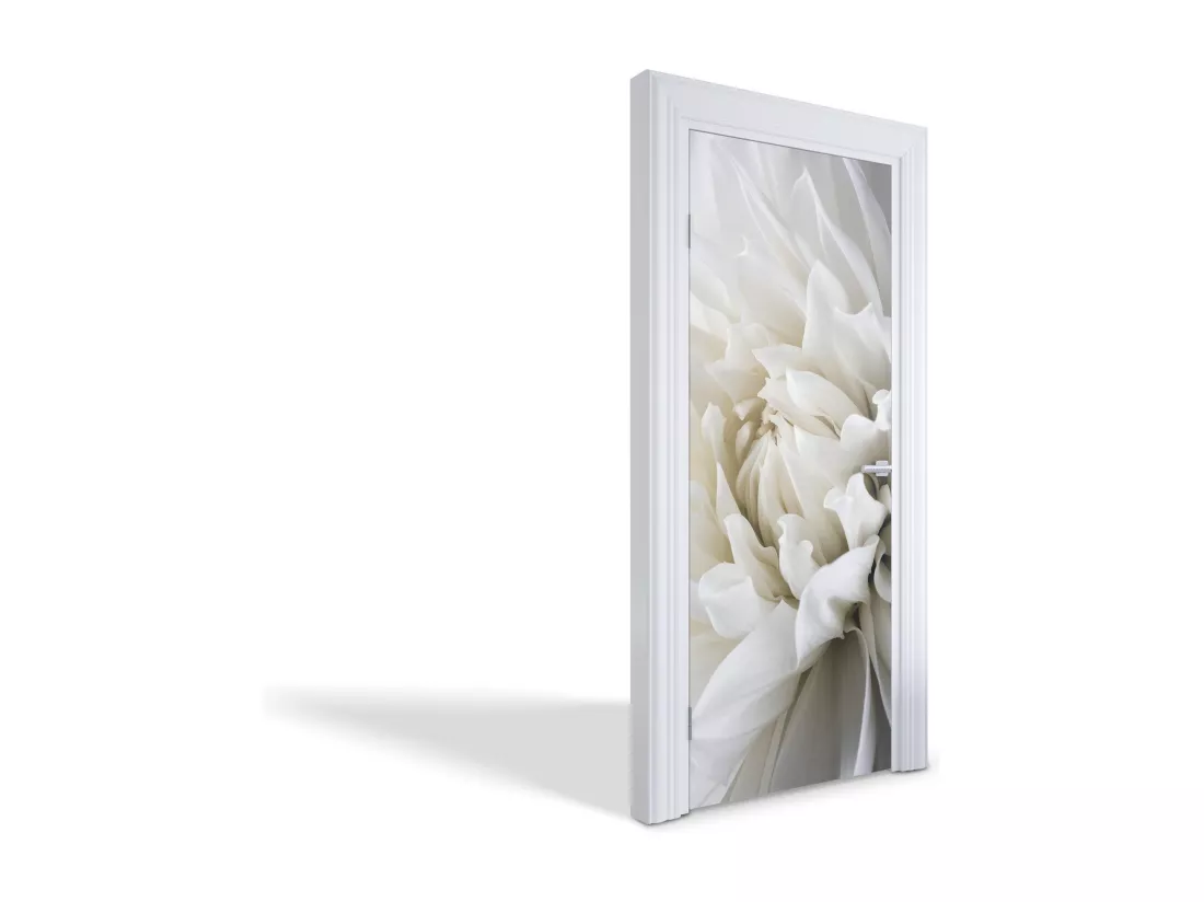 Stickers de porte autocollants - Dahlia blanc 75x205 cm