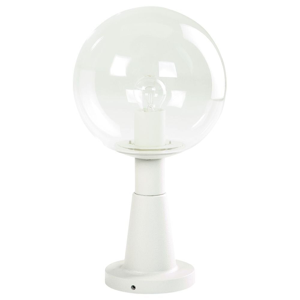 Sokkellamp A-92575, wit, gegoten aluminium, kristalglas, E27, IP44, 460x250mm