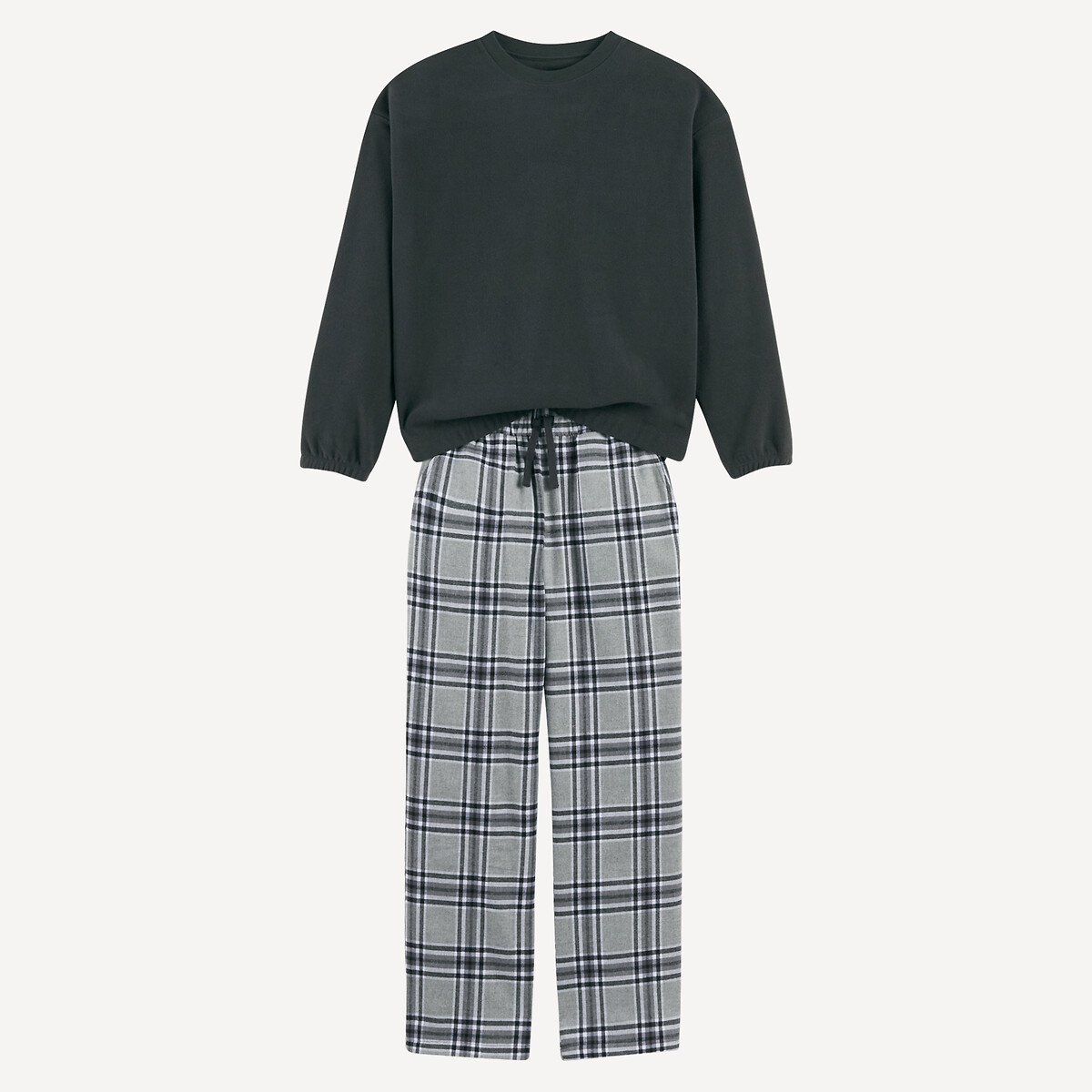 COLEÇÃO LA REDOUTE<br>Blusa de pijama de lã e calça xadrez