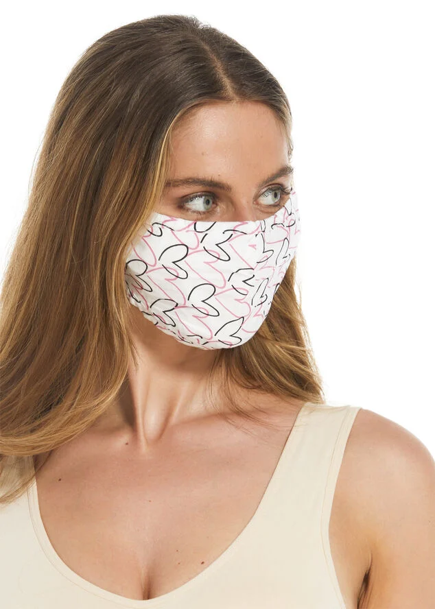Magic Bodyfashion Magic Face Mask Hearts white