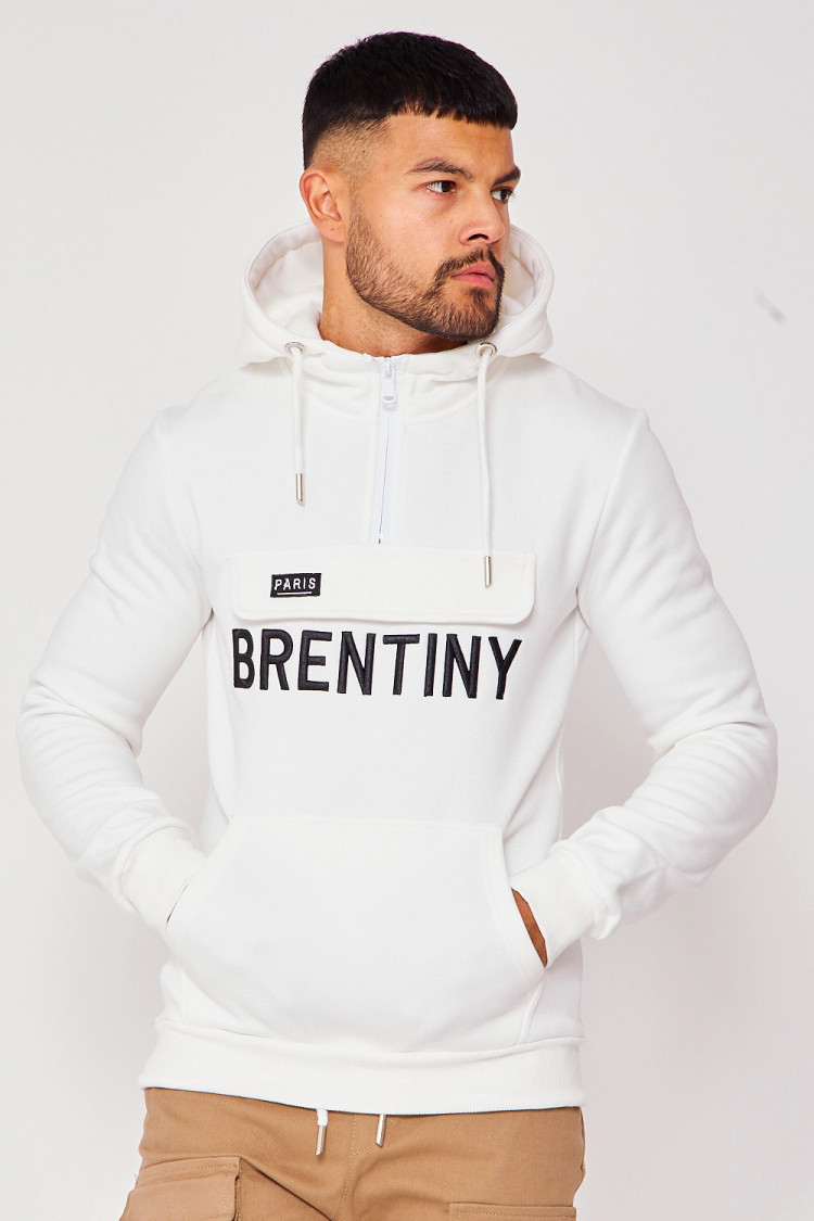 Sweat demi-zip blanc Brentiny