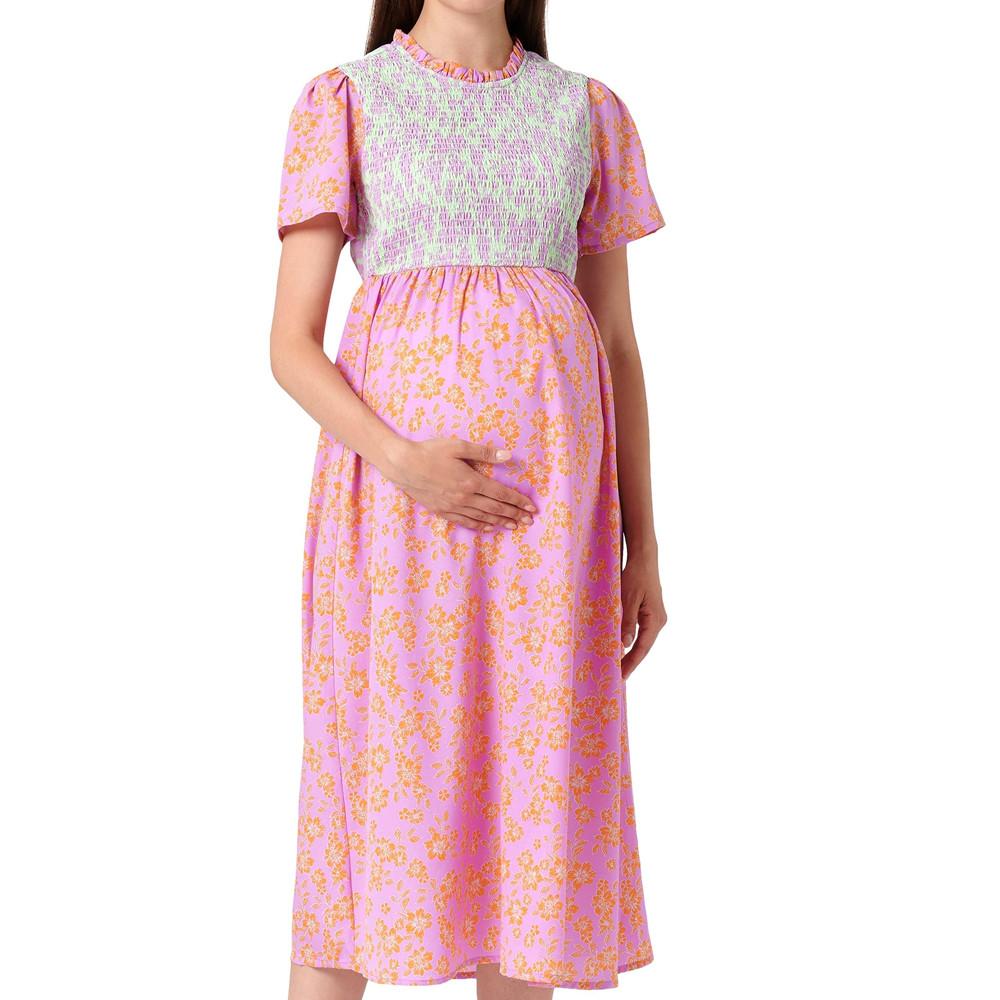 Mamalicious Robe de grossesse Rose/Verte Femme Mamalicious Dante
