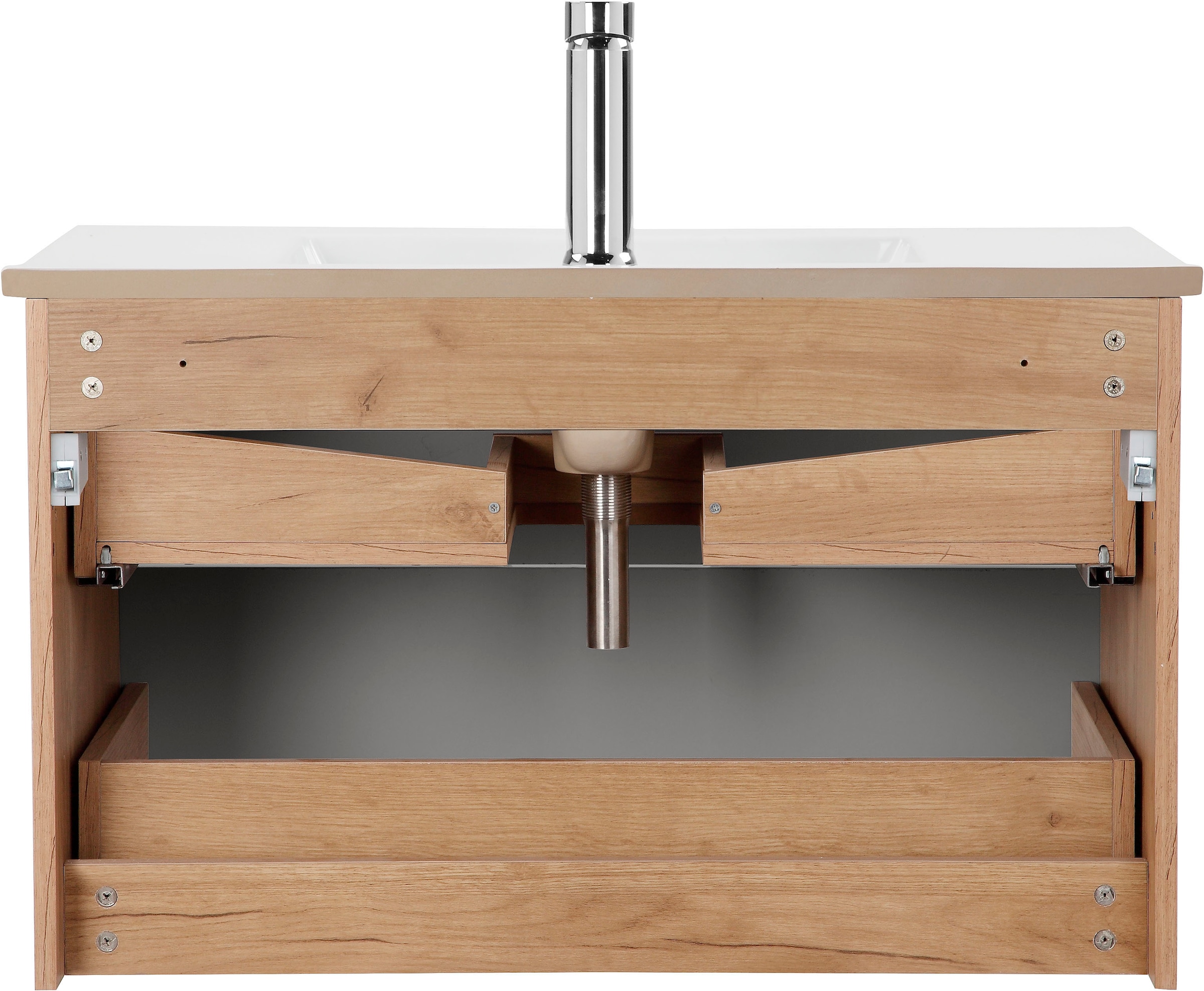 welltime Badmöbel-Set »Lund Badmöbel Set Badschrank Badezimmerset« 3 Stk. tlg.