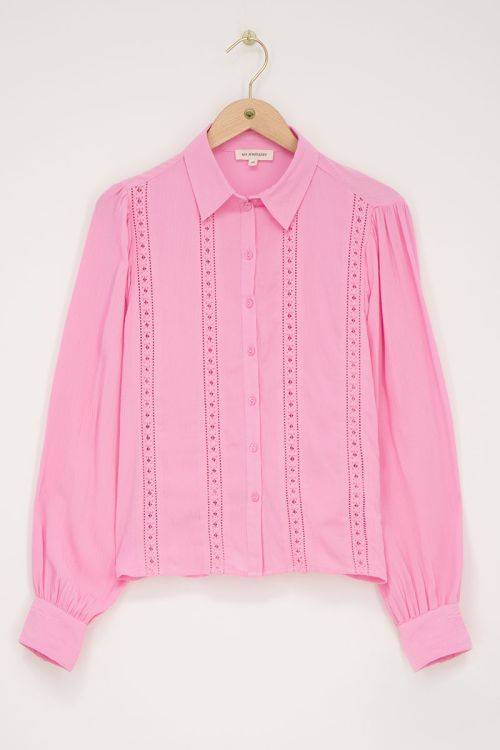 Roze blouse met tapes