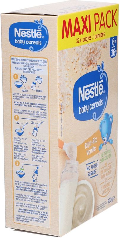 Nestle - Baby Cereals - Rijst-Vanille - Glutenvrij - 500g