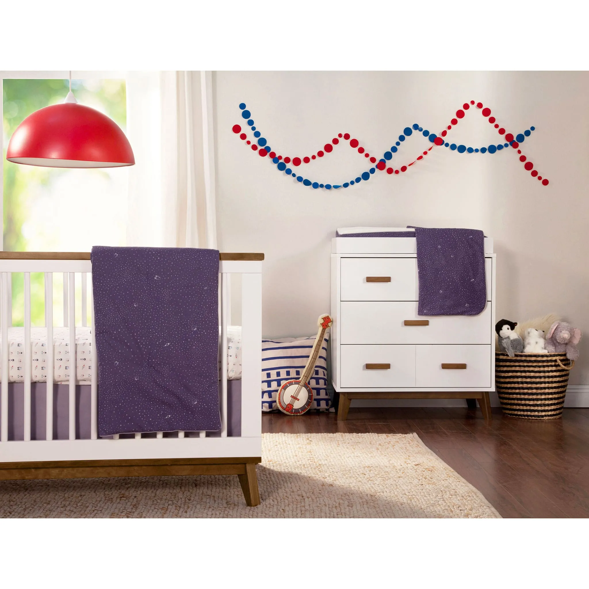 Babyletto Meuble à Langer 3 Tiroirs Scoot - Blanc  Noyer