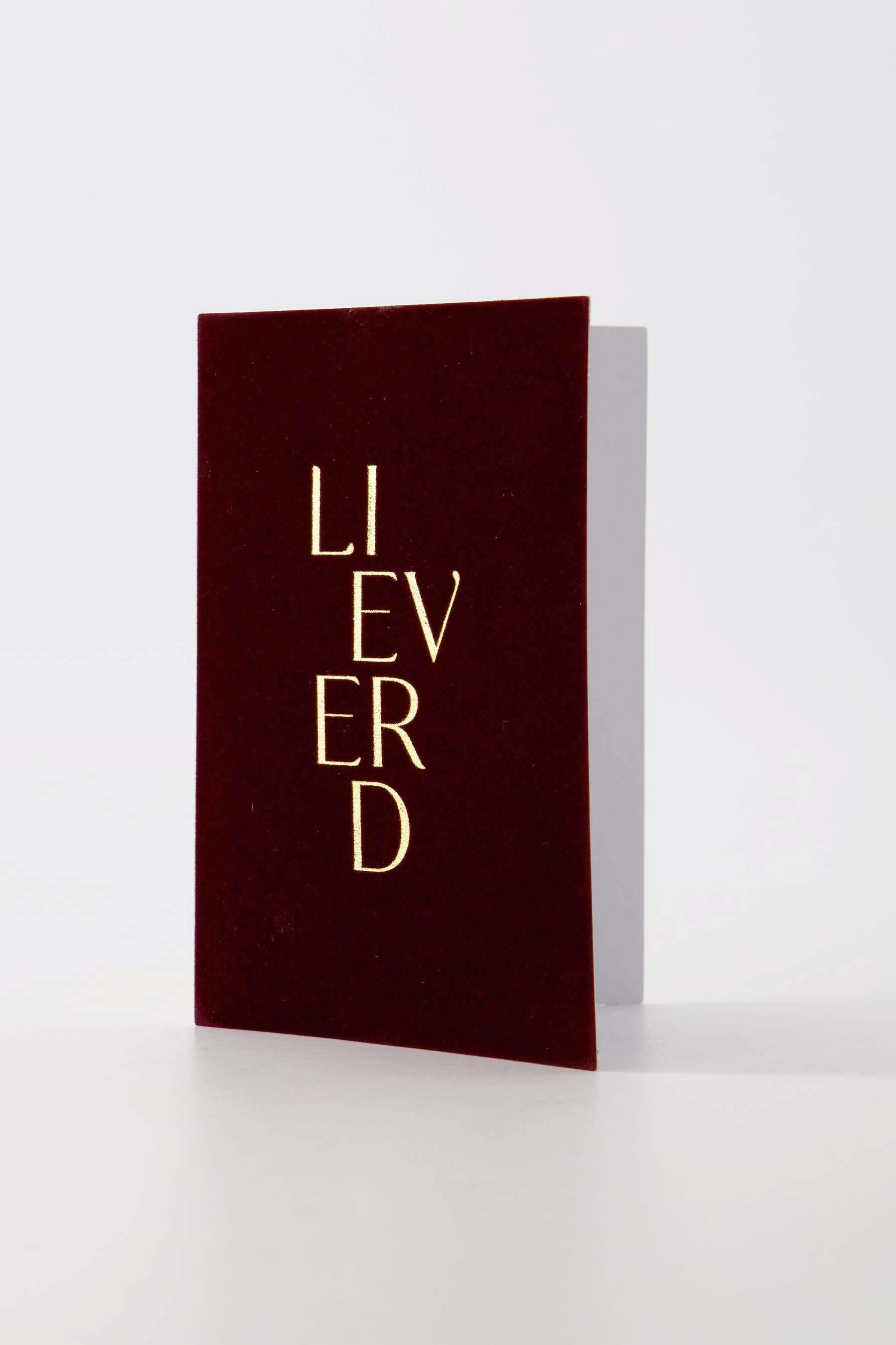 wenskaart velvet lieverd donkerrood
