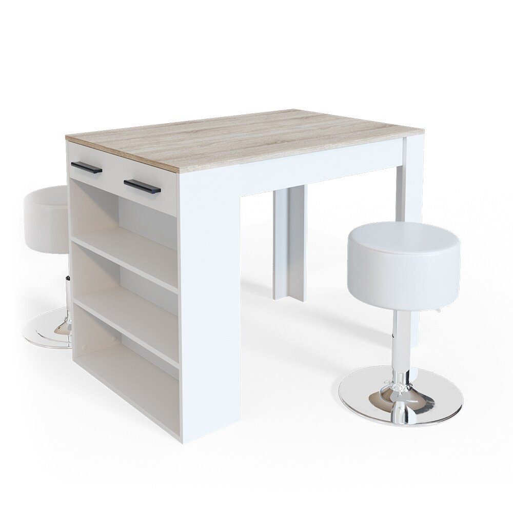 Vicco Bartisch Repose Stehtisch Loungetisch Tresentisch Tisch Küchentisch Regal mit Barhocker