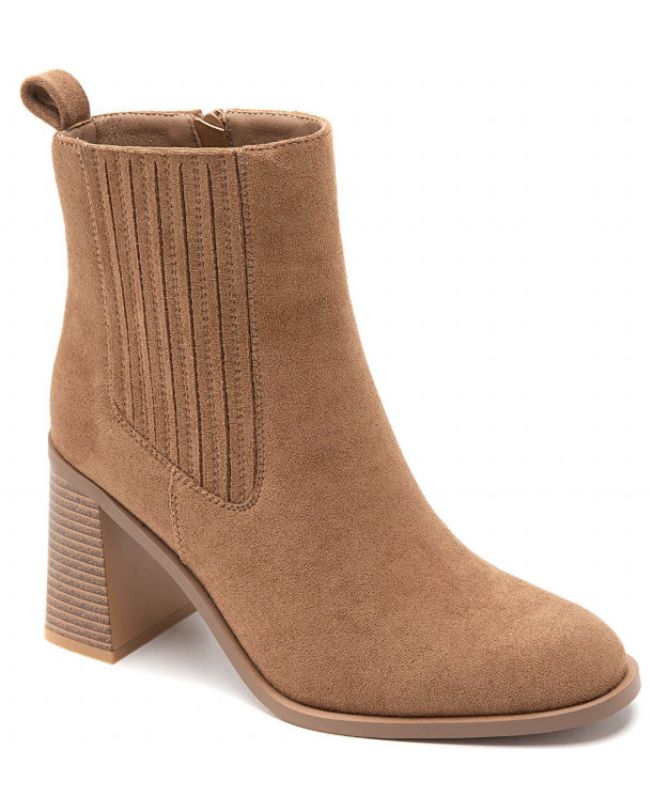 Bottines femme camel à talon - Vénussia
