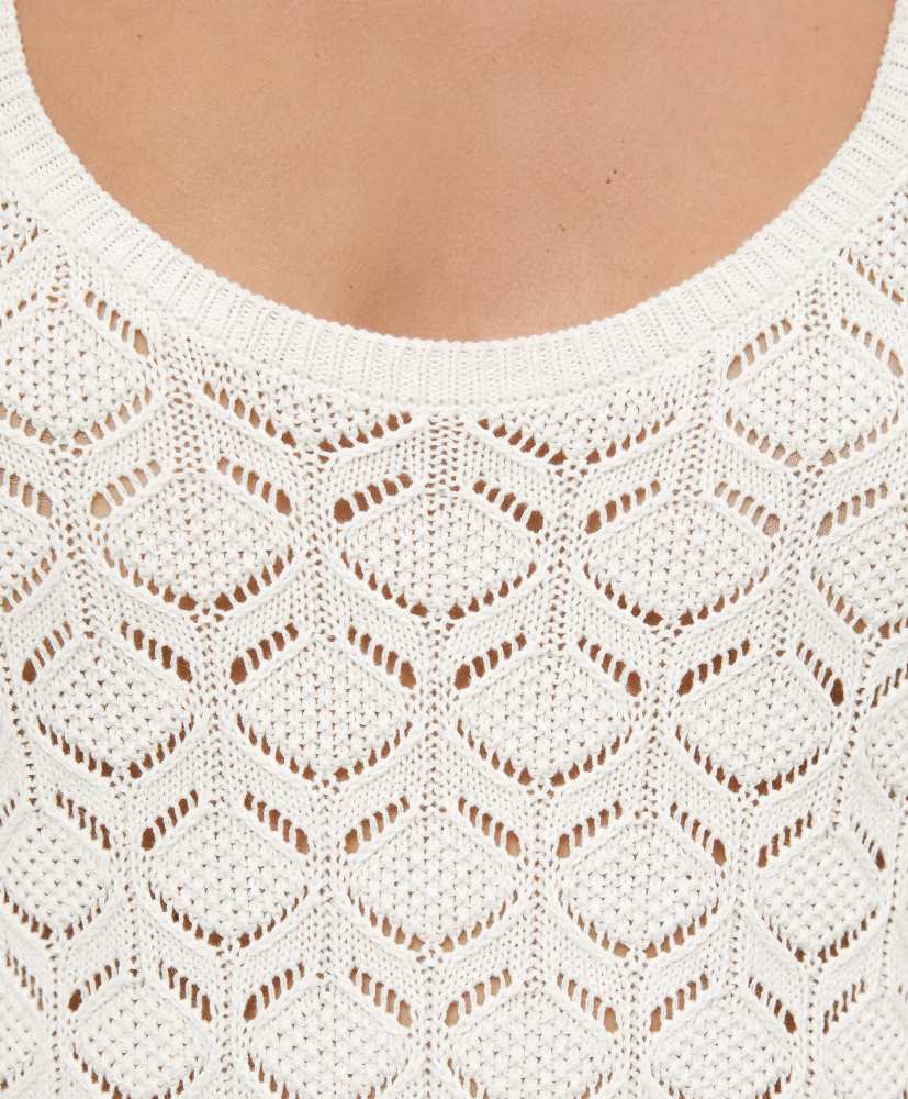 Vestido longo de crochê em algodão